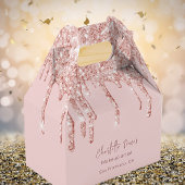 Rose Gold Glitzer Tropfen Business QR-Code Geschenkschachtel