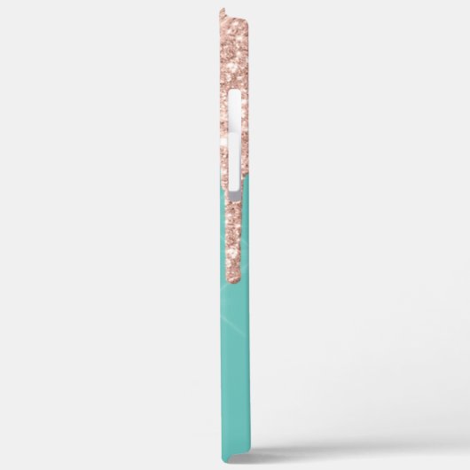 Rose Gold Glitzer Tropfen Cool Ananas Minze Grün Case-Mate iPhone Hülle (Rückseite / Links)