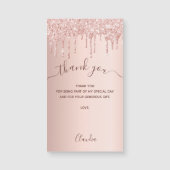 Rose Gold Glitzer Tropfen danke Karte Magnet (Vorderseite)