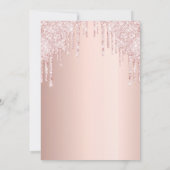 Rose Gold Glitzer Tropfen Einladung (Rückseite)