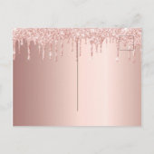 Rose Gold Glitzer Tropfen Einladung Postkarte (Rückseite)