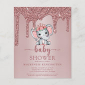 Rose Gold Glitzer Tropfen Elephant Baby Girl (Vorderseite)