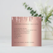 Rose Gold Glitzer Tropfen Entschuldigung Karte (Stehend Vorderseite)