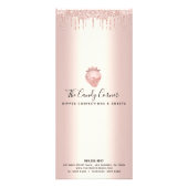 Rose Gold Glitzer Tropfen Erdbeeren Dessert Menü (Hinten)