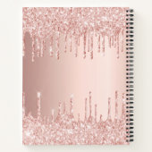 Rose Gold Glitzer Tropfen erröten Namen glamourös Notizblock (Rückseite)