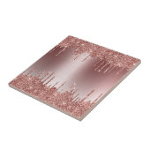 Rose Gold Glitzer Tropfen Fliese (Seite)
