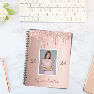 Rose Gold Glitzer Tropfen Foto 2024 Planer