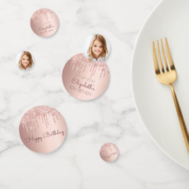 Rose Gold Glitzer Tropfen Foto Girl Konfetti