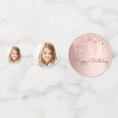 Rose Gold Glitzer Tropfen Foto Girl Konfetti (Rückseiten)