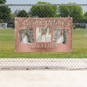 Rose Gold Glitzer Tropfen FotoCollage 16. Geburtst Banner (Insitu)