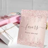 Rose Gold Glitzer Tropfen Gastgeschenke Sockelschild