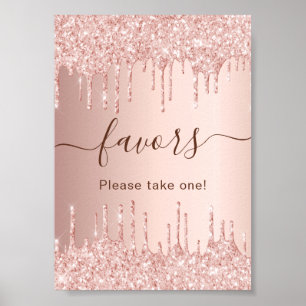 Rose Gold Glitzer Tropfen Gastgeschenke unterzeich Poster