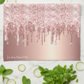 Rose Gold Glitzer Tropfen Geschirrtuch (Gefaltet)