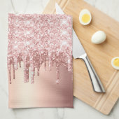 Rose Gold Glitzer Tropfen Geschirrtuch (Viertel Falte)