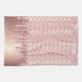 Rose Gold Glitzer Tropfen Geschirrtuch (Horizontal)