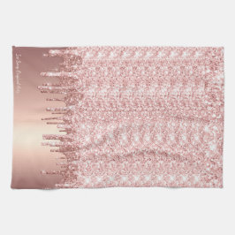 Rose Gold Glitzer Tropfen Geschirrtuch