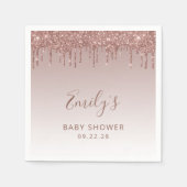 Rose Gold Glitzer Tropfen Girl Baby Dusche Serviette (Vorderseite)