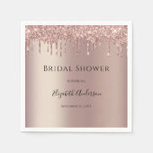 Rose Gold Glitzer Tropfen Glam Trendy Brautparty Serviette (Vorderseite)
