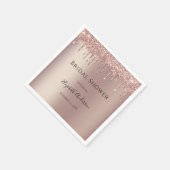 Rose Gold Glitzer Tropfen Glam Trendy Brautparty Serviette (Ecke)