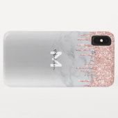 Rose Gold Glitzer Tropfen Glitzern Marmorname Case-Mate iPhone Hülle (Rückseite (Horizontal))
