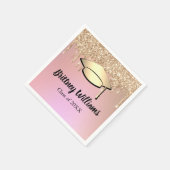 Rose Gold Glitzer Tropfen Graduate Serviette (Ecke)