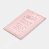 Rose Gold Glitzer Tropfen Grand Opening Salon Post-it Klebezettel (angewinkelt)