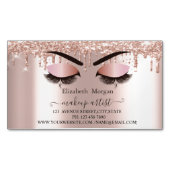 Rose Gold Glitzer Tropfen Imitate Lashes, Makeup A Magnetische Visitenkarte (Vorderseite)