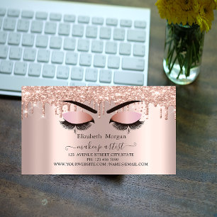 Rose Gold Glitzer Tropfen Imitate Lashes, Makeup A Magnetische Visitenkarte