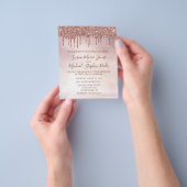 Rose Gold Glitzer Tropfen Kalligrafie Hochzeitsinv Flyer (Gruppe)
