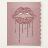 Rose Gold Glitzer Tropfen Lippen Sie auf Planer (Rückseite)