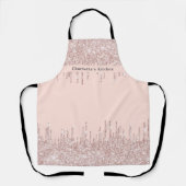 Rose Gold Glitzer Tropfen mädchenhaft moderner Tex Schürze (Vorderseite)