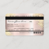 Rose Gold Glitzer Tropfen Makeup Artist Kreditkart Visitenkarte (Rückseite)