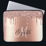 Rose Gold Glitzer Tropfen Metal Monogram Trendy Laptopschutzhülle<br><div class="desc">Dieses Design kann in dem Bereich personalisiert werden, der durch das Ändern des Fotos und/oder Textes zur Verfügung gestellt wird. Sie können auch angepasst werden, indem Sie auf Vorlage personalisieren klicken und dann auf die Schaltfläche klicken, um weitere Optionen anzupassen, um die Hintergrundfarbe zu löschen oder zu ändern, Text hinzuzufügen,...</div>