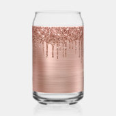 Rose Gold Glitzer Tropfen Metallic 21. Geburtstag Dosenglas (Rückseite)