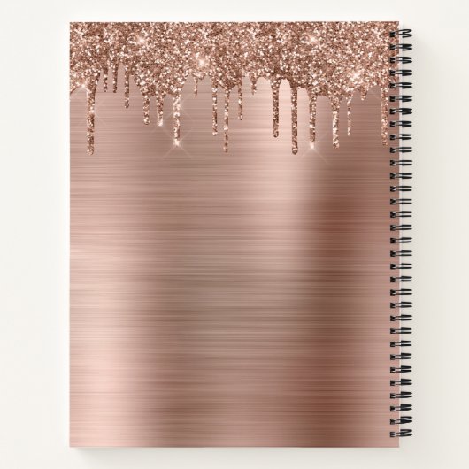Rose Gold Glitzer Tropfen Metallic Glam Boss Lady Notizblock (Rückseite)