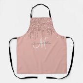 Rose Gold Glitzer Tropfen Metallic Pink Personalis Schürze (Vorderseite)