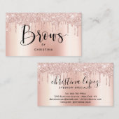 Rose Gold Glitzer Tropfen Metallische, elegante Br Visitenkarte (Vorne/Hinten)