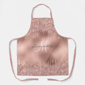 Rose Gold Glitzer Tropfen Metallische Folie Person Schürze (Vorderseite)
