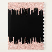 Rose Gold Glitzer Tropfen Monogram Beauty Salon Planer (Rückseite)