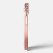 Rose Gold Glitzer Tropfen Monogram Personalisiert Case-Mate iPhone Hülle (Rückseite / Rechts)