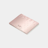 Rose Gold Glitzer Tropfen Monogramm Initialen Post-it Klebezettel (angewinkelt)