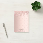 Rose Gold Glitzer Tropfen Monogramm Initialen Post-it Klebezettel (Büro)
