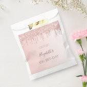 Rose Gold Glitzer Tropfen Name Sweet 16 Geschenktütchen (Versiegelt)
