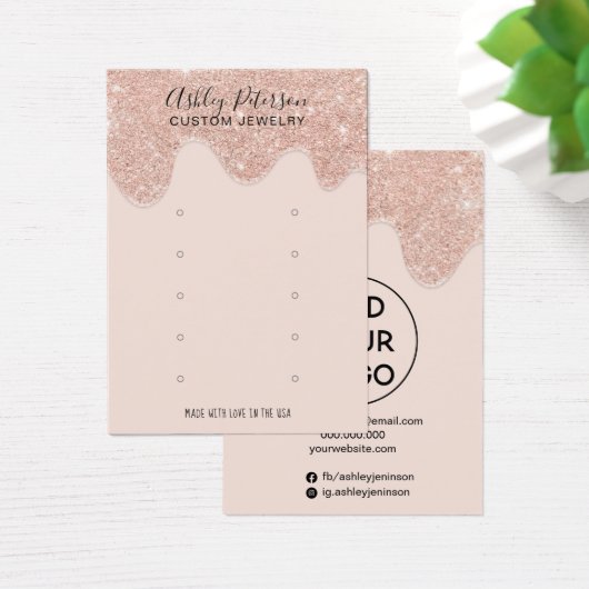 Rose Gold Glitzer Tropfen Ohrmuschel (Schreibtisch)