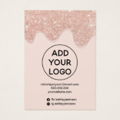 Rose Gold Glitzer Tropfen Ohrmuschel (Rückseite)