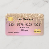 Rose Gold Glitzer Tropfen Ombre Kreditkarte Visitenkarte (Vorderseite)