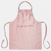 Rose Gold Glitzer Tropfen Personalisiert Salon Schürze (Vorderseite)