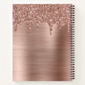 Rose Gold Glitzer Tropfen Personalisiert Writer Notizblock (Rückseite)