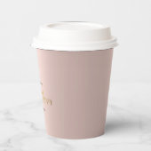 Rose Gold Glitzer Tropfen Pink Flamingo Baby Dusch Pappbecher (Links)