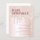 Rose Gold Glitzer Tropfen Pink Girl Baby Sprinkle (Vorne/Hinten)